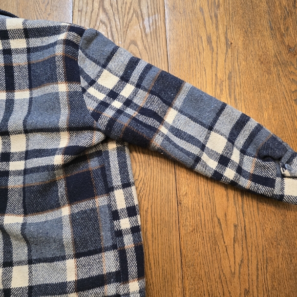 Vintage 1970s Sears Wool Plaid Fleece Lined Jacket Mens Medium Blue - Picture 11 of 11